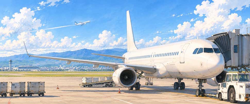 空港の飛行機